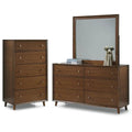 Brown Wood Drawer Chest and Dresser Set of 2 H952