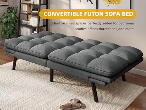 Grey Convertible Futon Sofa Bed E7166