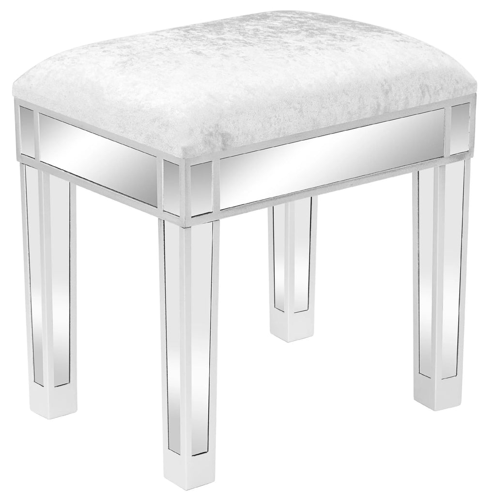 Mirrored Vanity Stool Makeup Bench Cushioned Chair H22165
