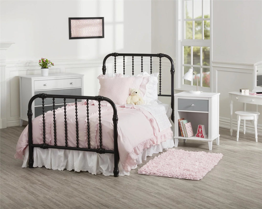 Twin Black Metal Bed O883