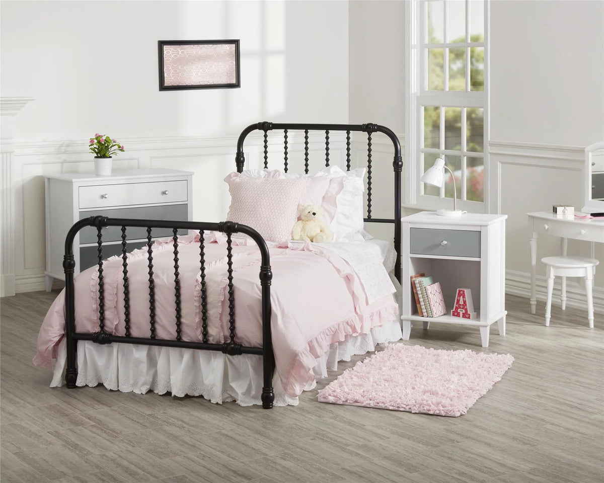 Twin Black Metal Bed O883