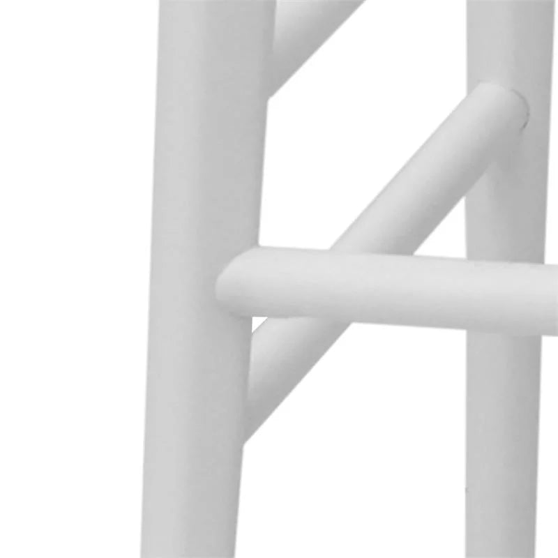 White 2 Piece Acacia Wood Counter Stool Set H677