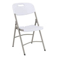 White Blow-Molded Plastic Folding Chairs Set of 4 Y6975