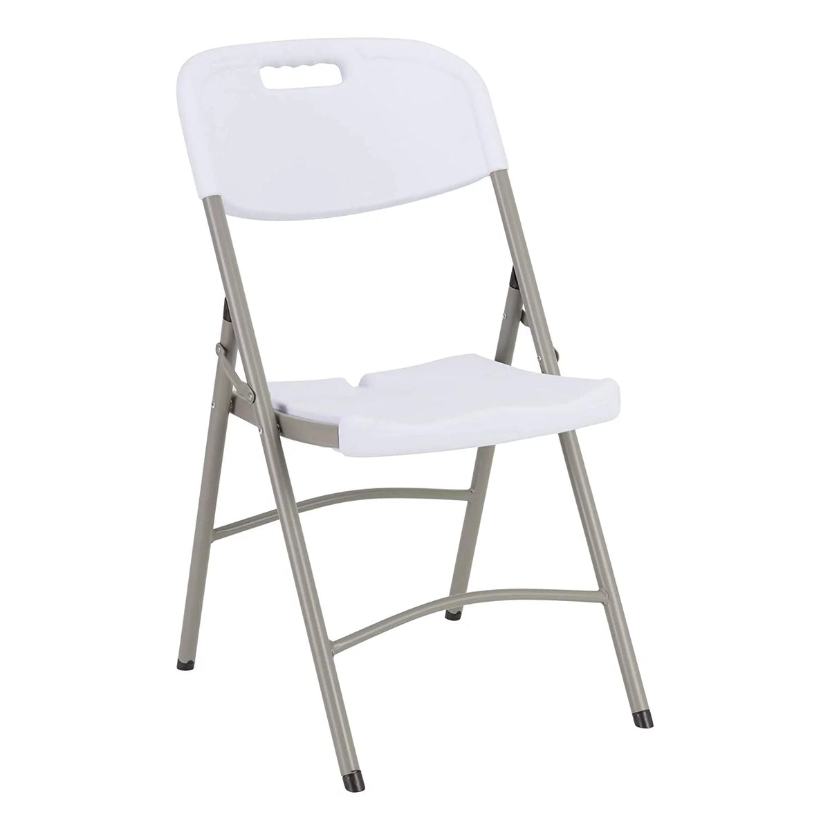 White Blow-Molded Plastic Folding Chairs Set of 4 Y6975