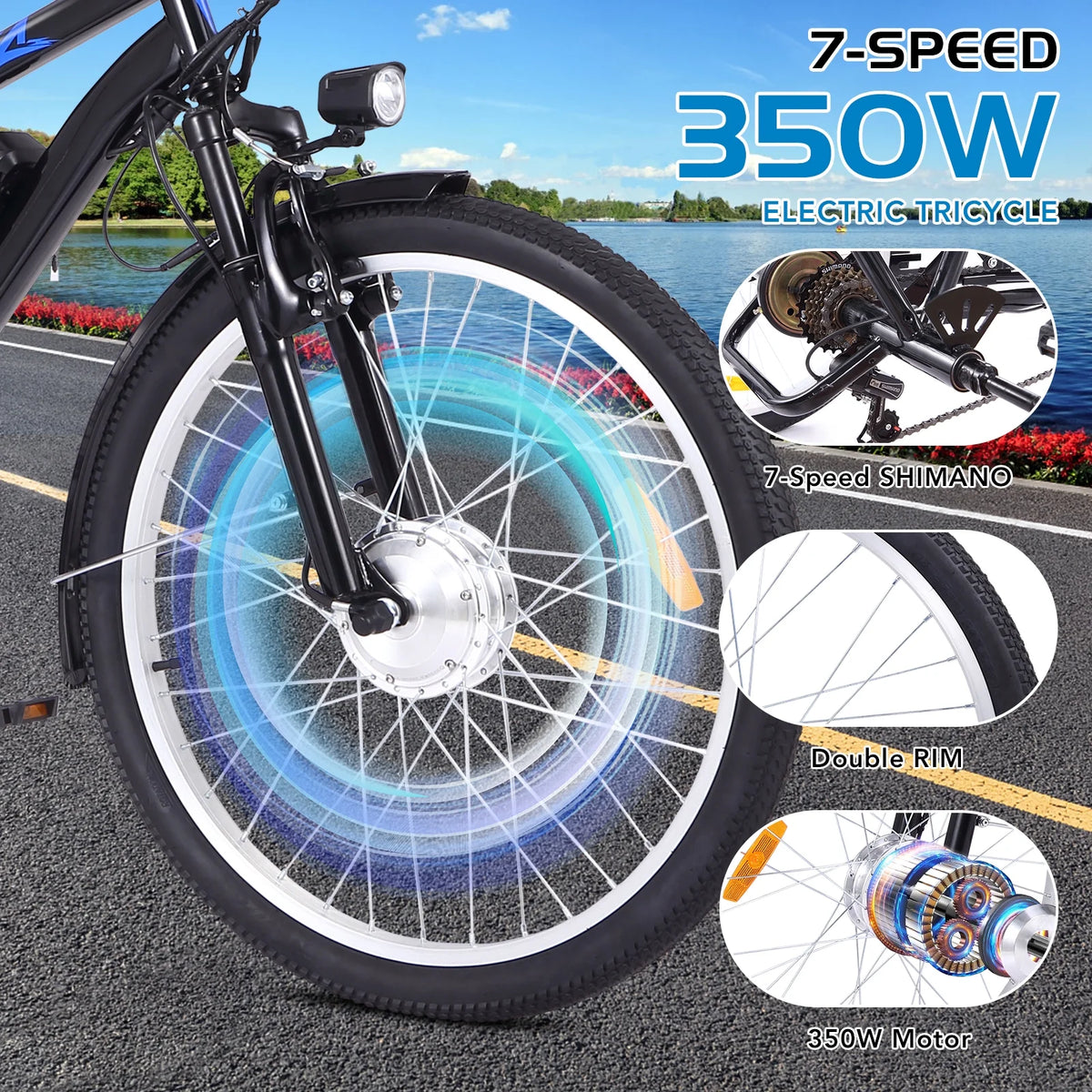 7-Speed Electric Trike with Basket I5804