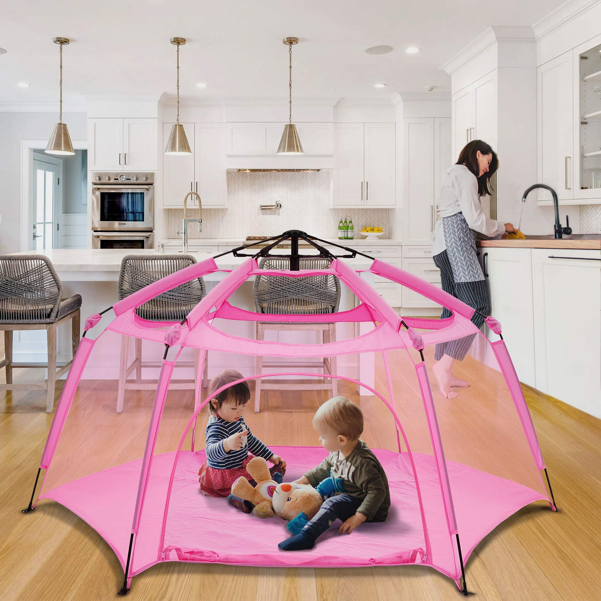 6 Panel Pop Up Foldable Portable Playpen M69146