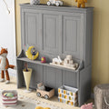 Gray Queen Size Murphy Bed with Shelf Q827