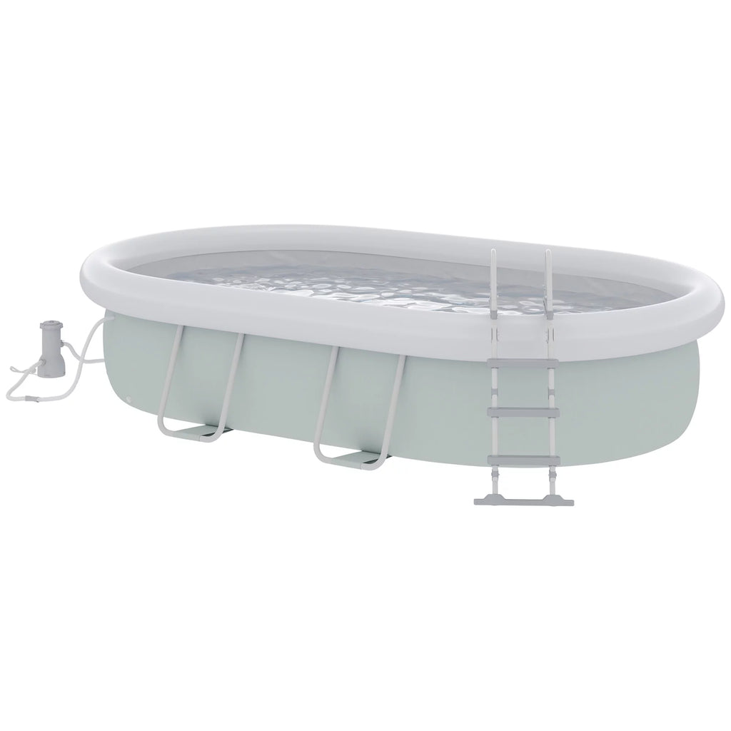 Brown Semi-Inflatable Frame Swimming Pool H8243