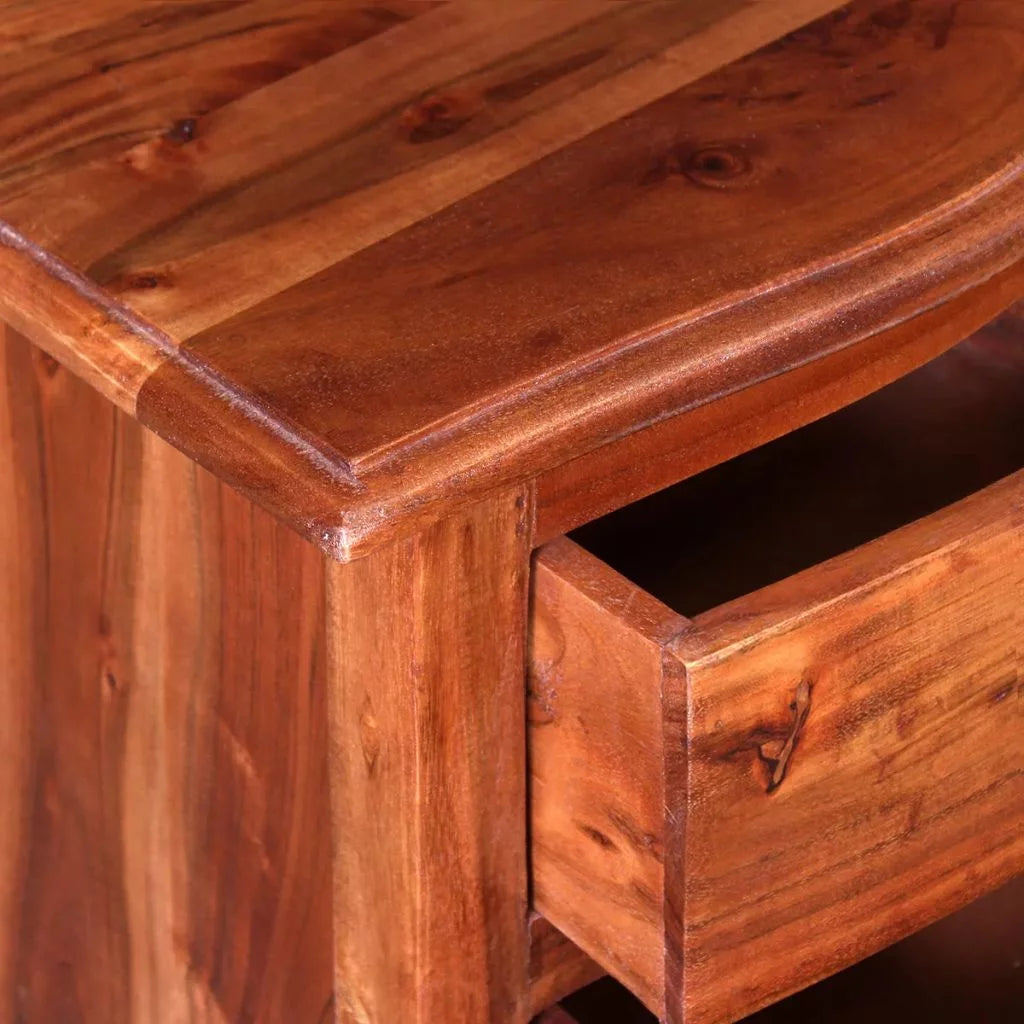 Nightstand with Drawers Solid Acacia Wood U62698