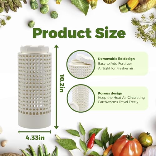 2 Pack White PVC In Ground Worm Composter B484