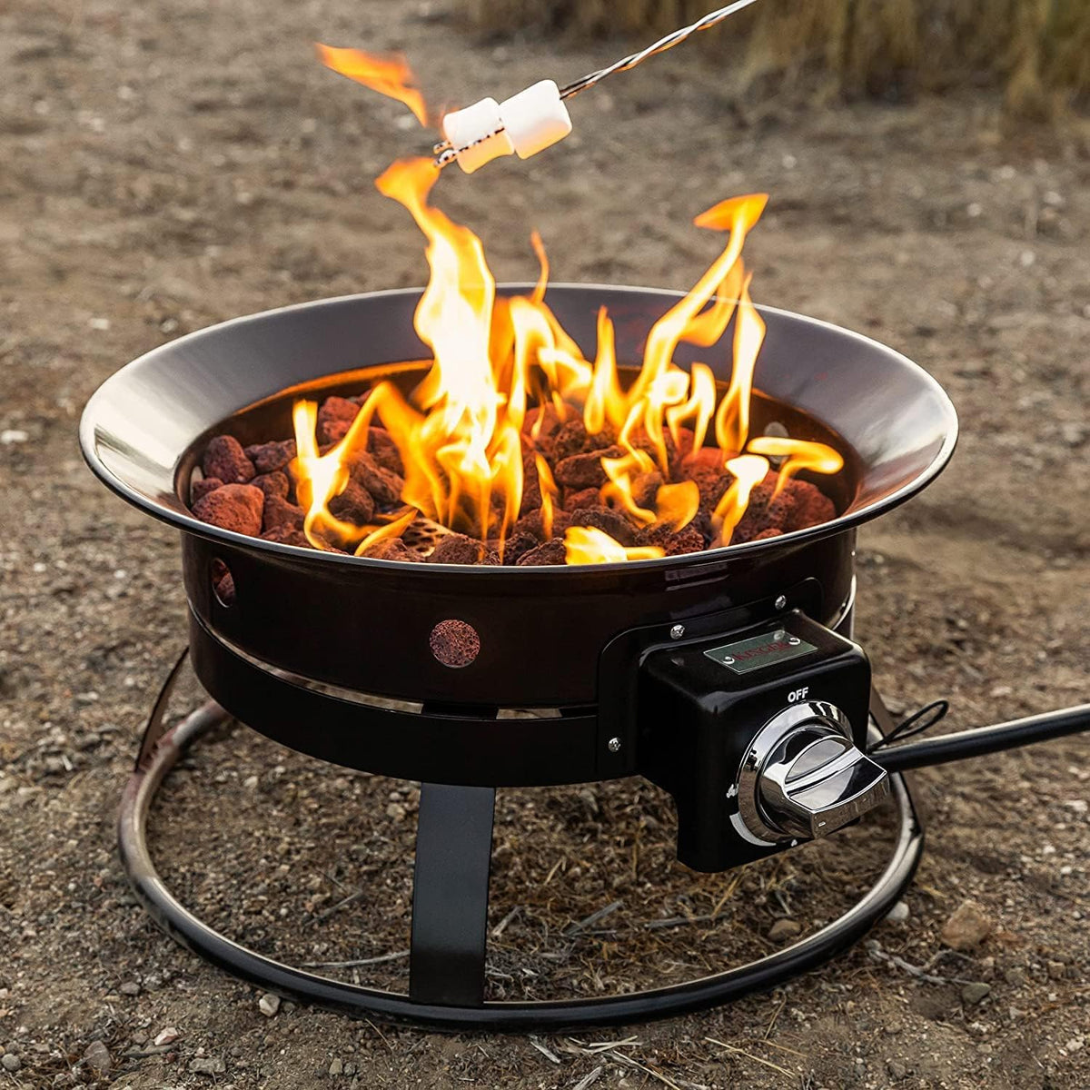 20 Portable Propane Fire Pit 52,000 BTU Smokeless with Cover Carry Kit Black E2806