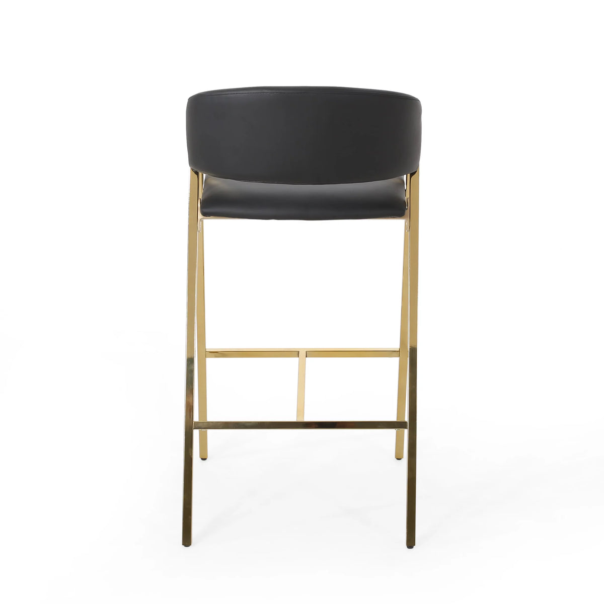 Black Faux Leather Barstool Set of 2 Z847731