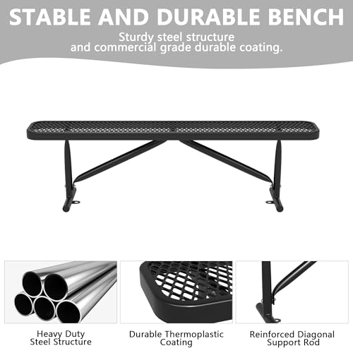 Heavy Duty Metal Park Bench with Portable Frame W75982