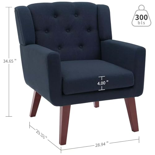 Beige Set of 2 Linen Fabric Button-Tufted Accent Chair K116