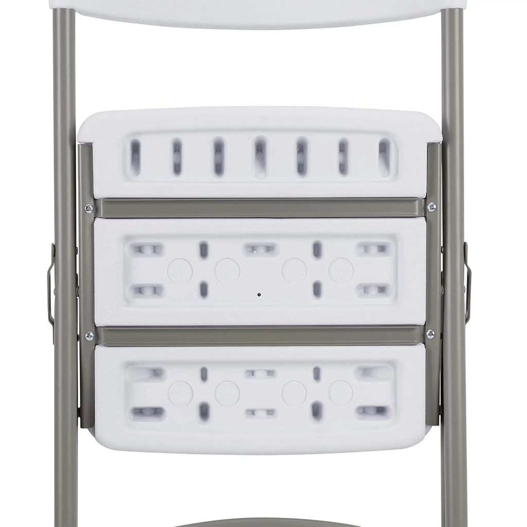 White Blow-Molded Plastic Folding Chairs Set of 4 Y6975