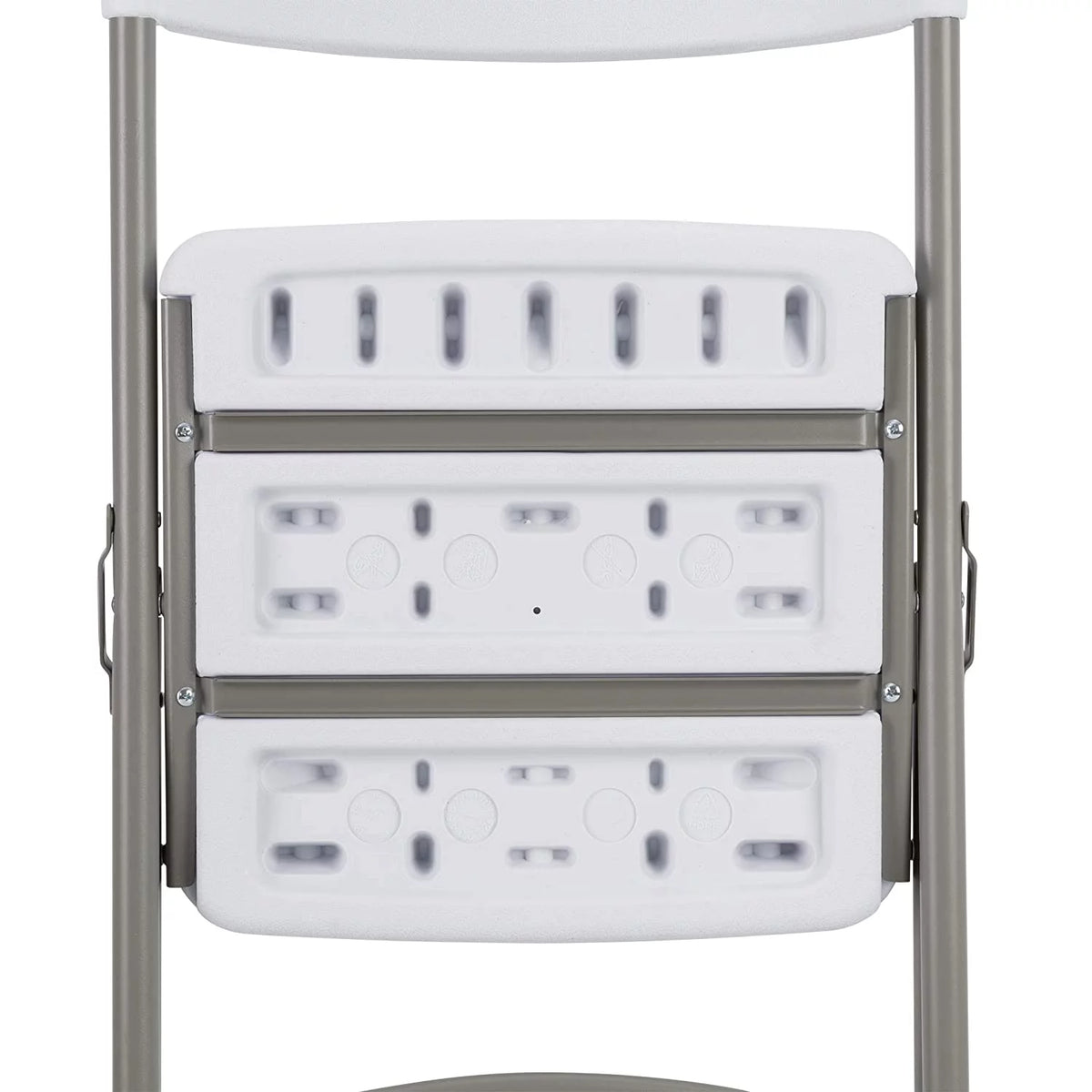 White Blow-Molded Plastic Folding Chairs Set of 4 Y6975