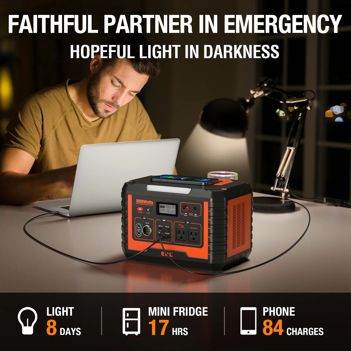 Portable Power Station 1000W 999Wh Solar Generator W6839