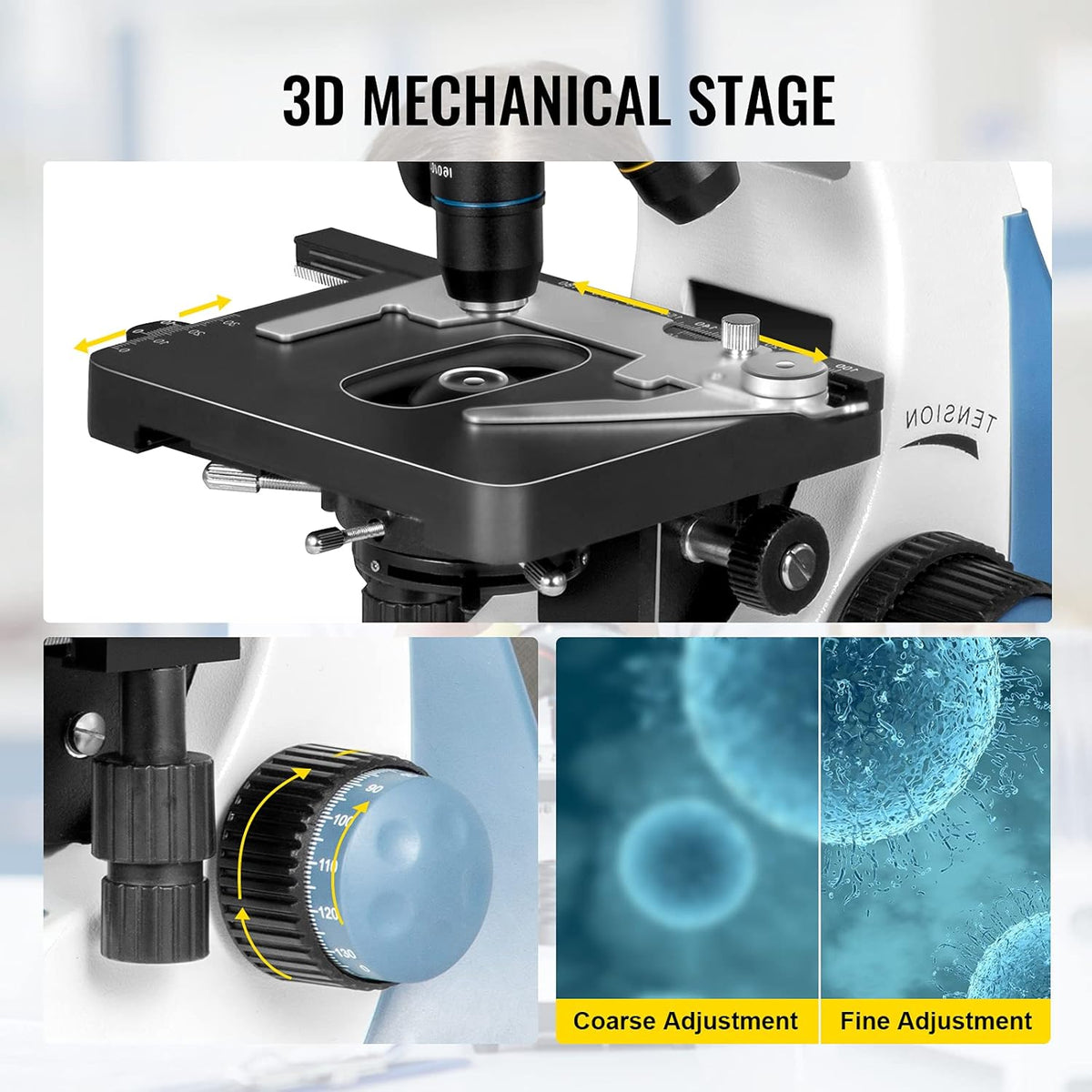 Trinocular Compound Microscope 40X-2500X LED Q5570