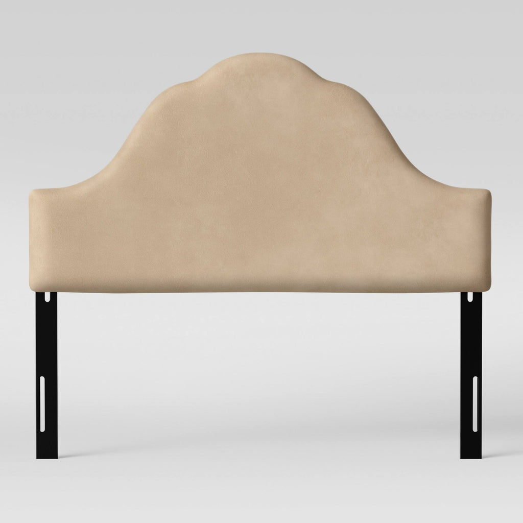 Ivory Velvet California King Arched Headboard D746351