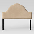 Ivory Velvet California King Arched Headboard D746351
