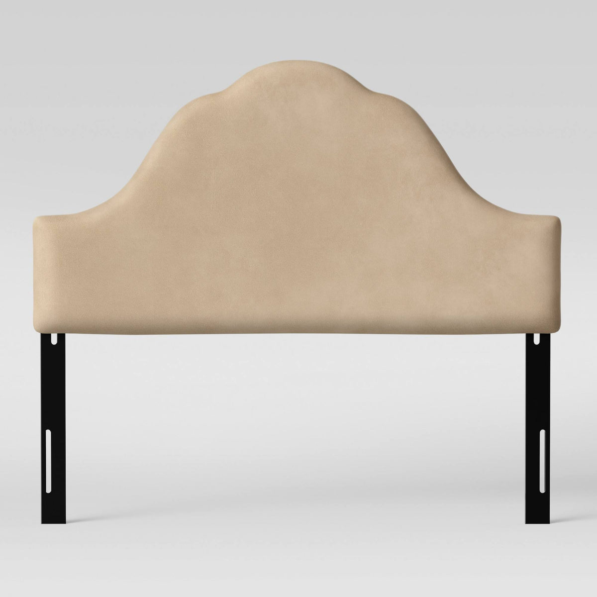 Ivory Velvet California King Arched Headboard D746351
