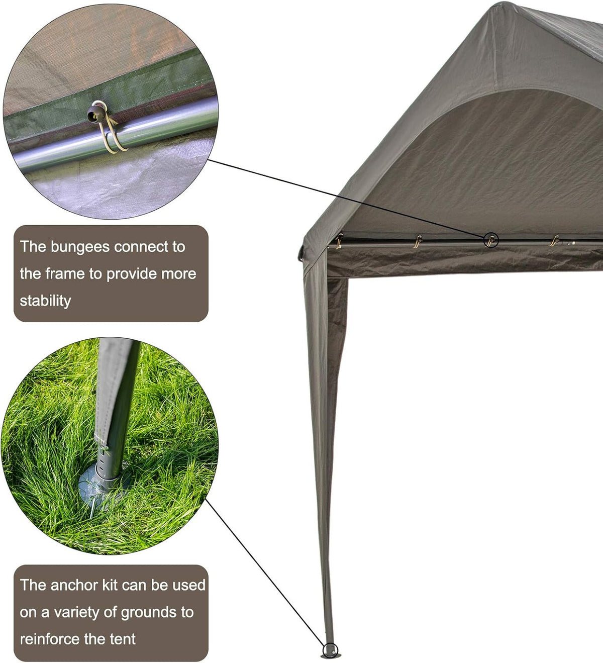10x20 Ft Heavy Duty Portable Carport Canopy Z311863