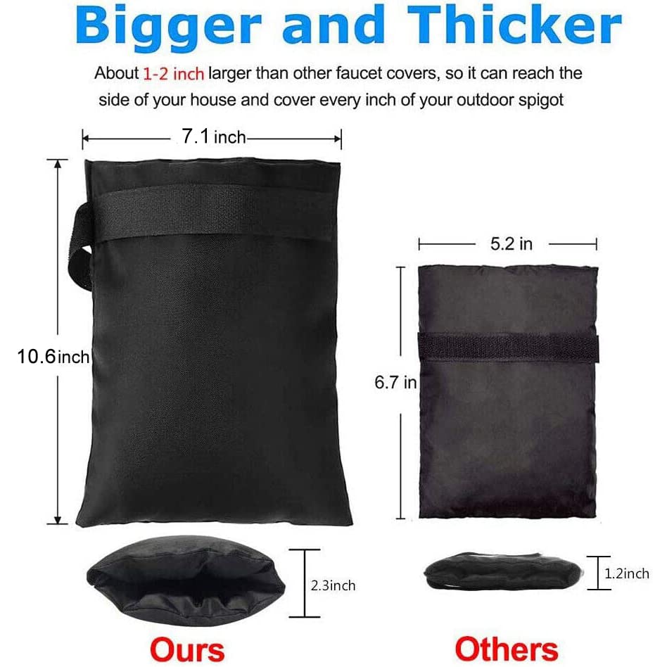 7.1''W x 9.8''H Waterproof Insulated Outdoor Faucet Cover, Black (2) X280036