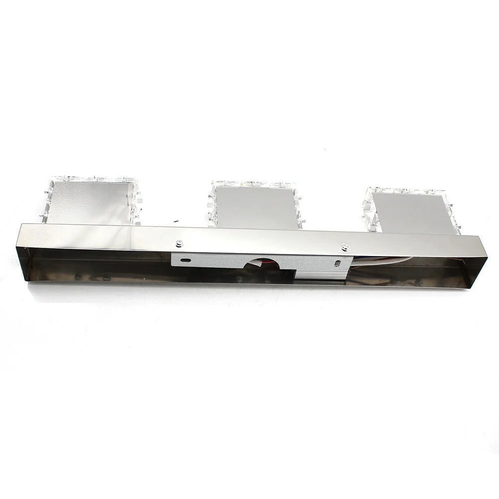 18In 3 Lights Stainless Steel Crystal Vanity Wall Light T844972