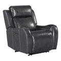 Charcoal Gray Leather Dual-Power Recliner F104745