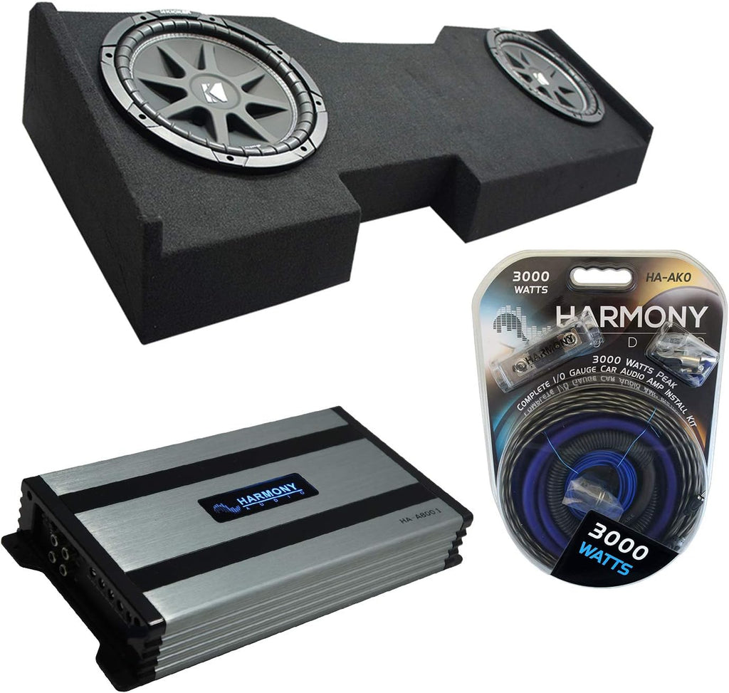 Compatible with 2014 - UP GMC Sierra Crew Cab Dual 10 Sub Box Amp K368