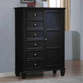 6 Drawer Chest in Black and Silver P40971