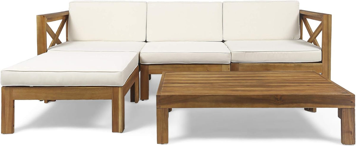 Acacia Wood 5 Piece Sofa Set U891