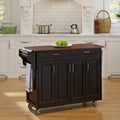 Black Finish with Cherry Top Solid Wood Kitchen Cart F81395