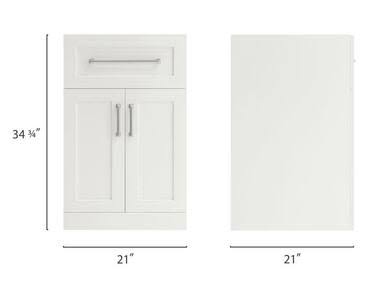 White 2-Door with Drawer Cabinet T41702