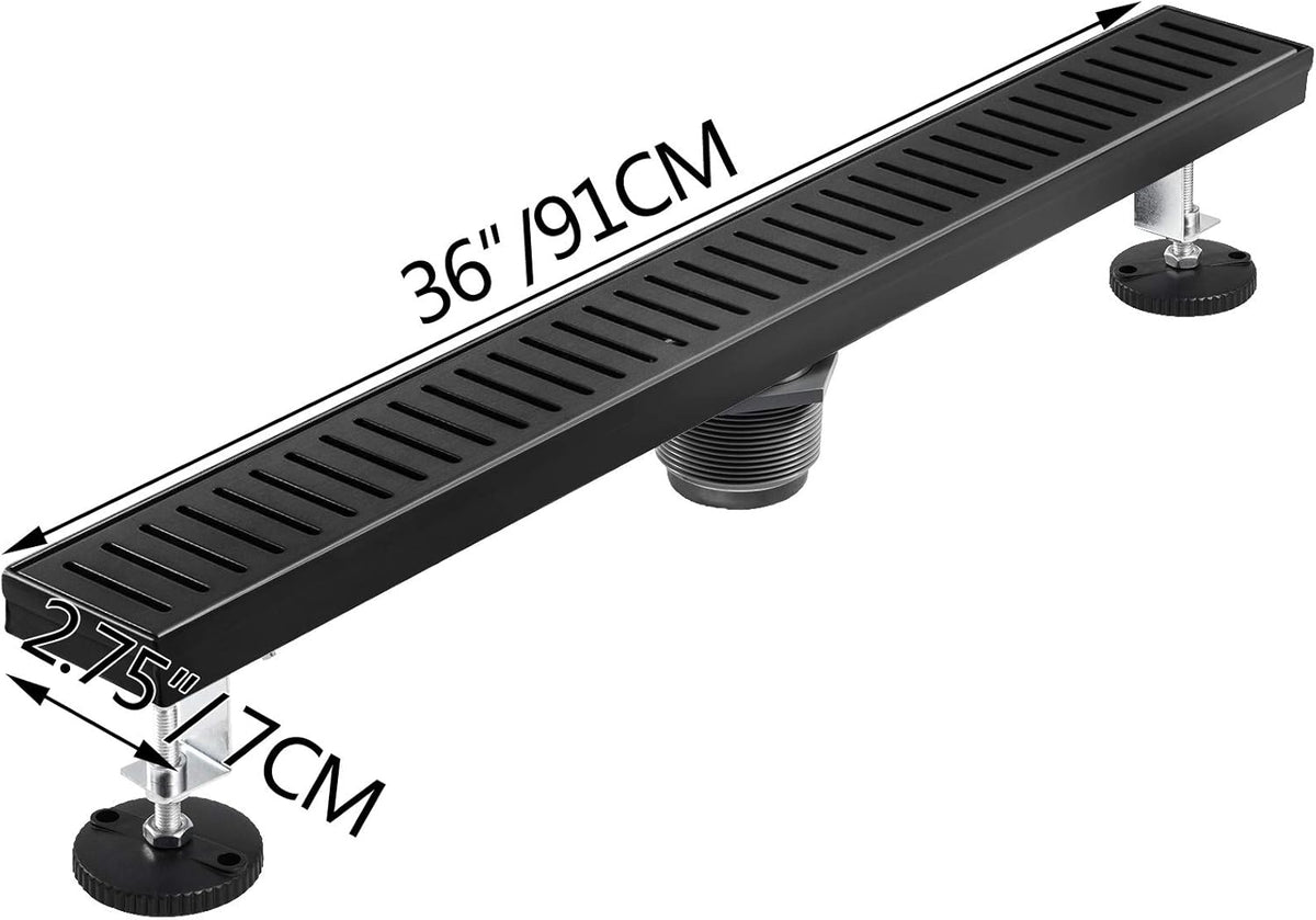 304 Stainless Steel 36x2.75in Linear Floor Drain Pack of 2 E995117