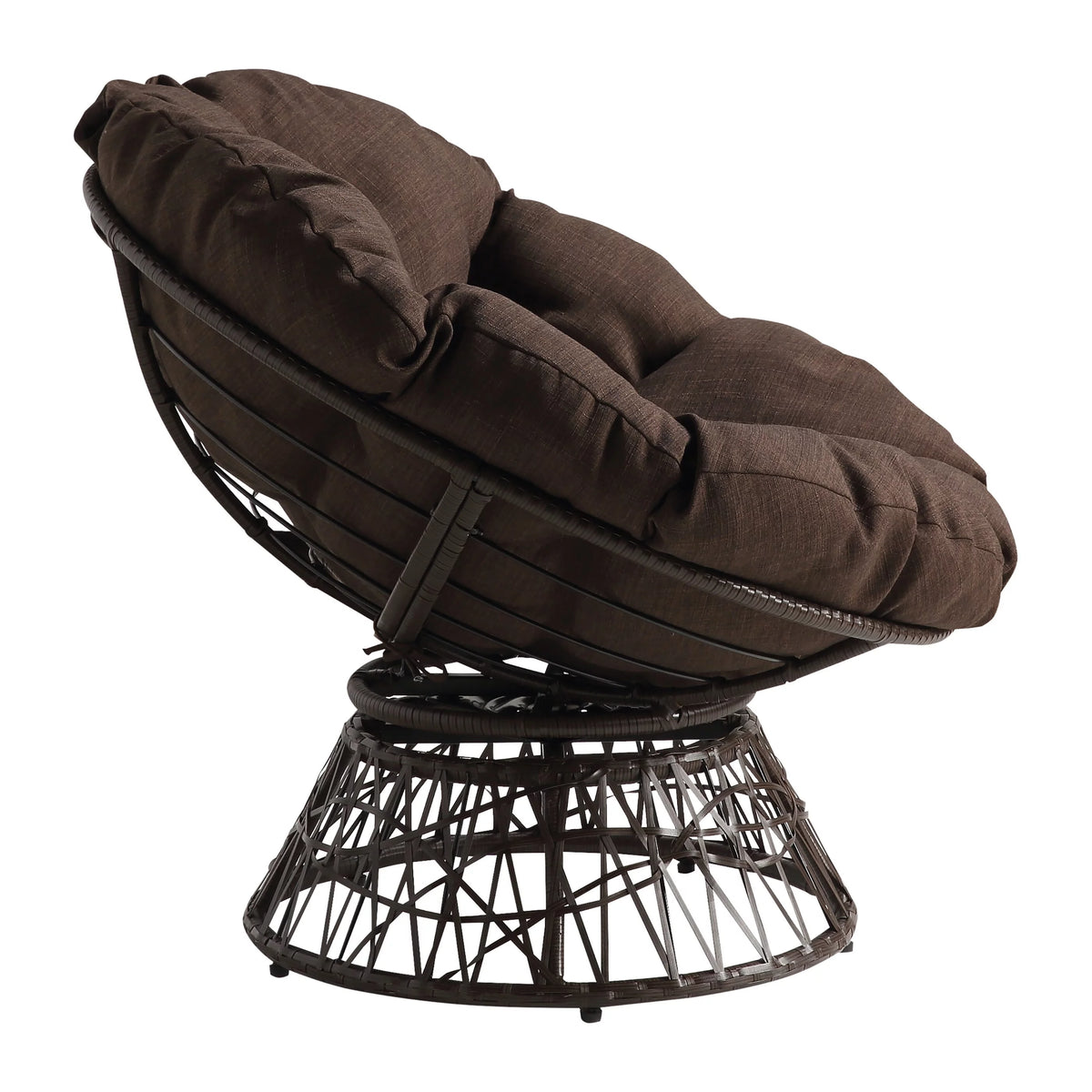 Brown Papasan Chair with Round Cushion S42415