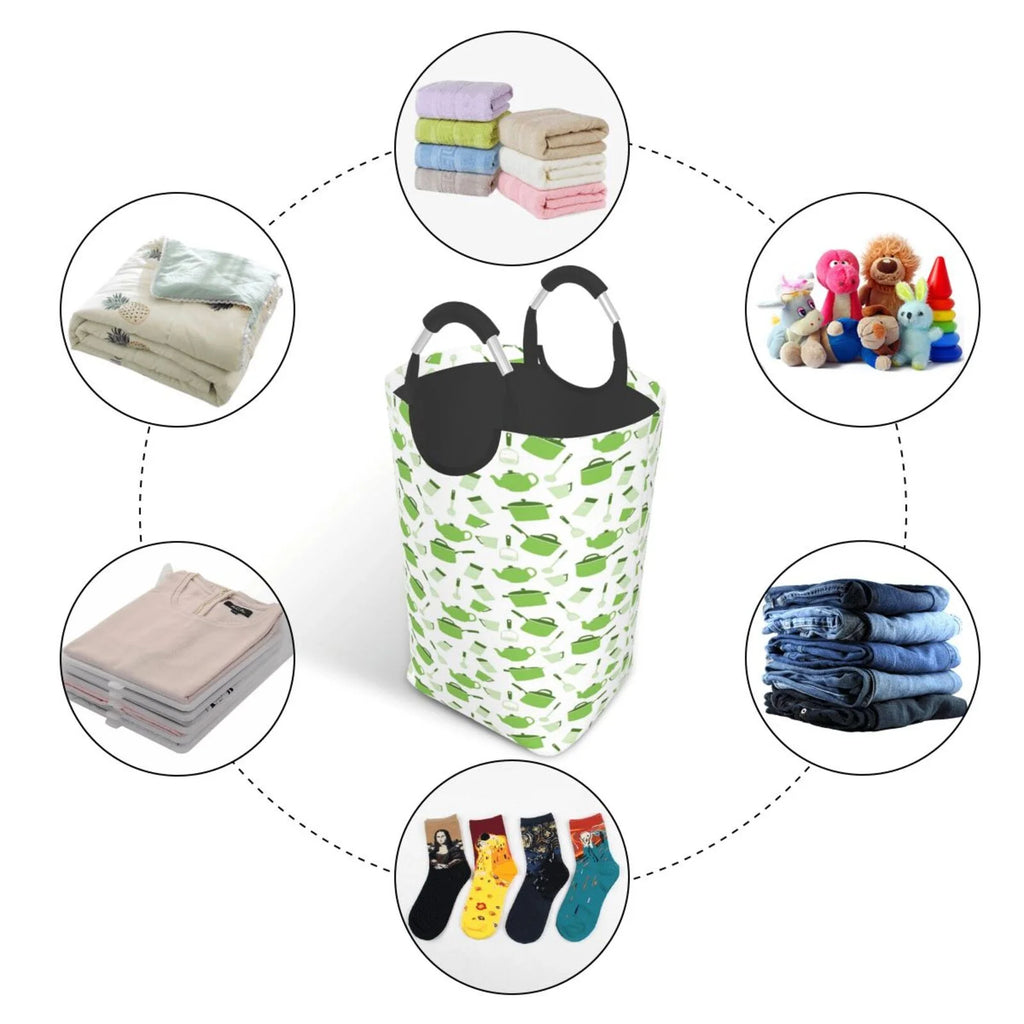 Large Canvas Fabric Collapsible Laundry Hamper Q88466