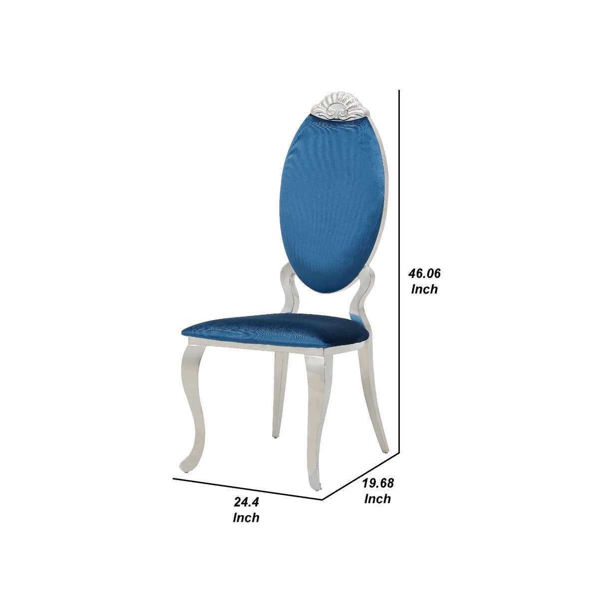 47 Inch Metal Dining Chair with Velvet Seat G59180