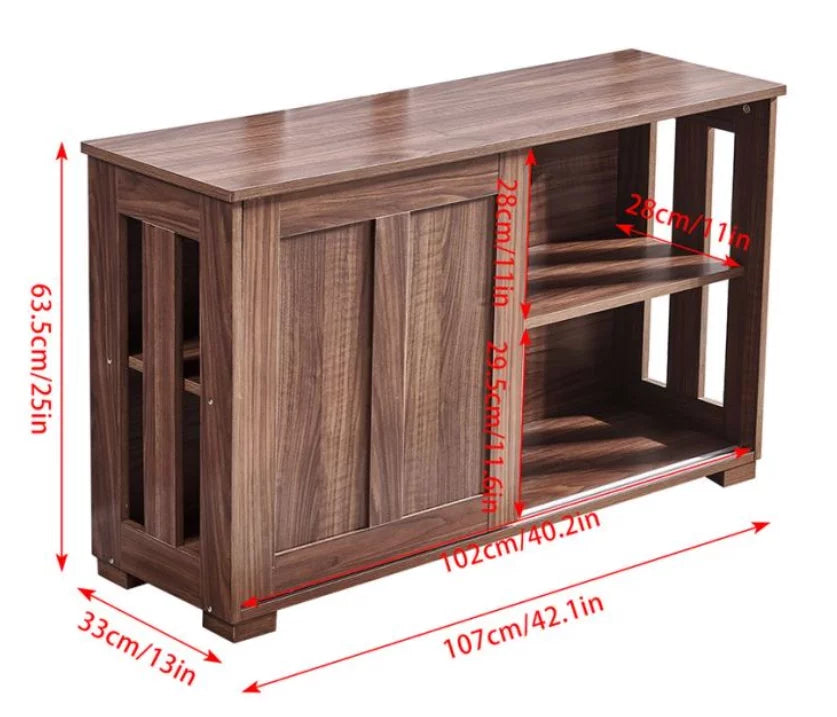 Brown Wood Buffet Table Sideboard Cabinet Q7746