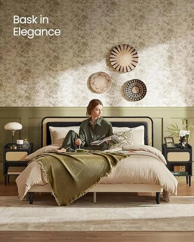 Oak Beige Nightstands with Charging Station C81980