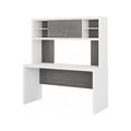 White Credenza Desk with Hutch P618