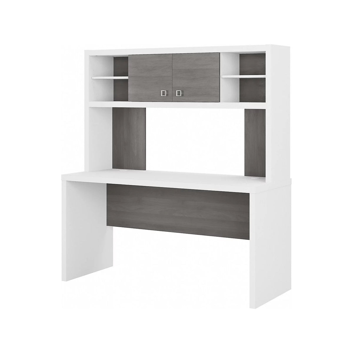White Credenza Desk with Hutch P618
