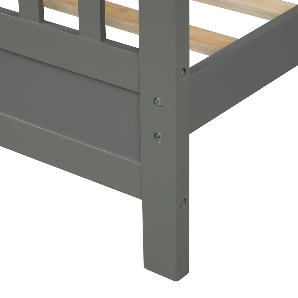 Wood Twin Size Platform Bed Frame with Headboard and Footboard N72068