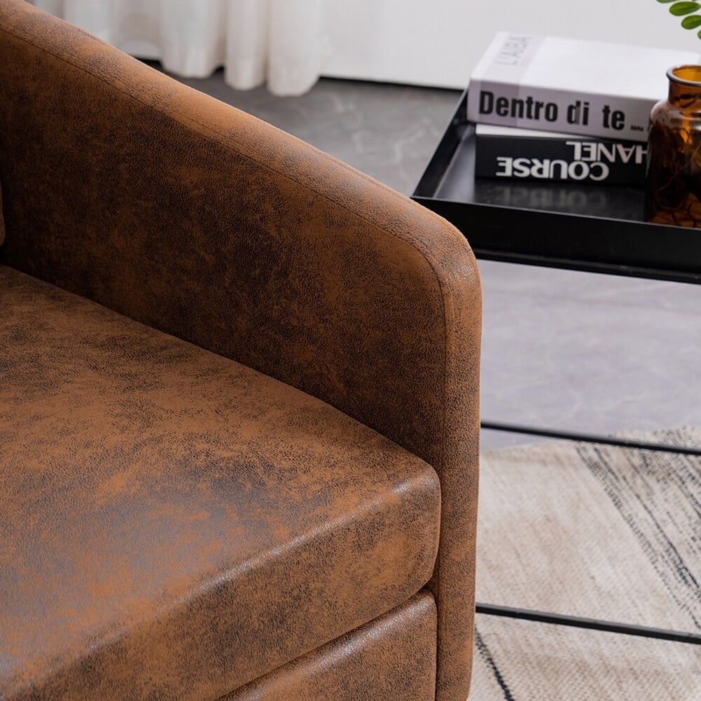 Wooden Frame Accent Chair with Iron Legs Y8660