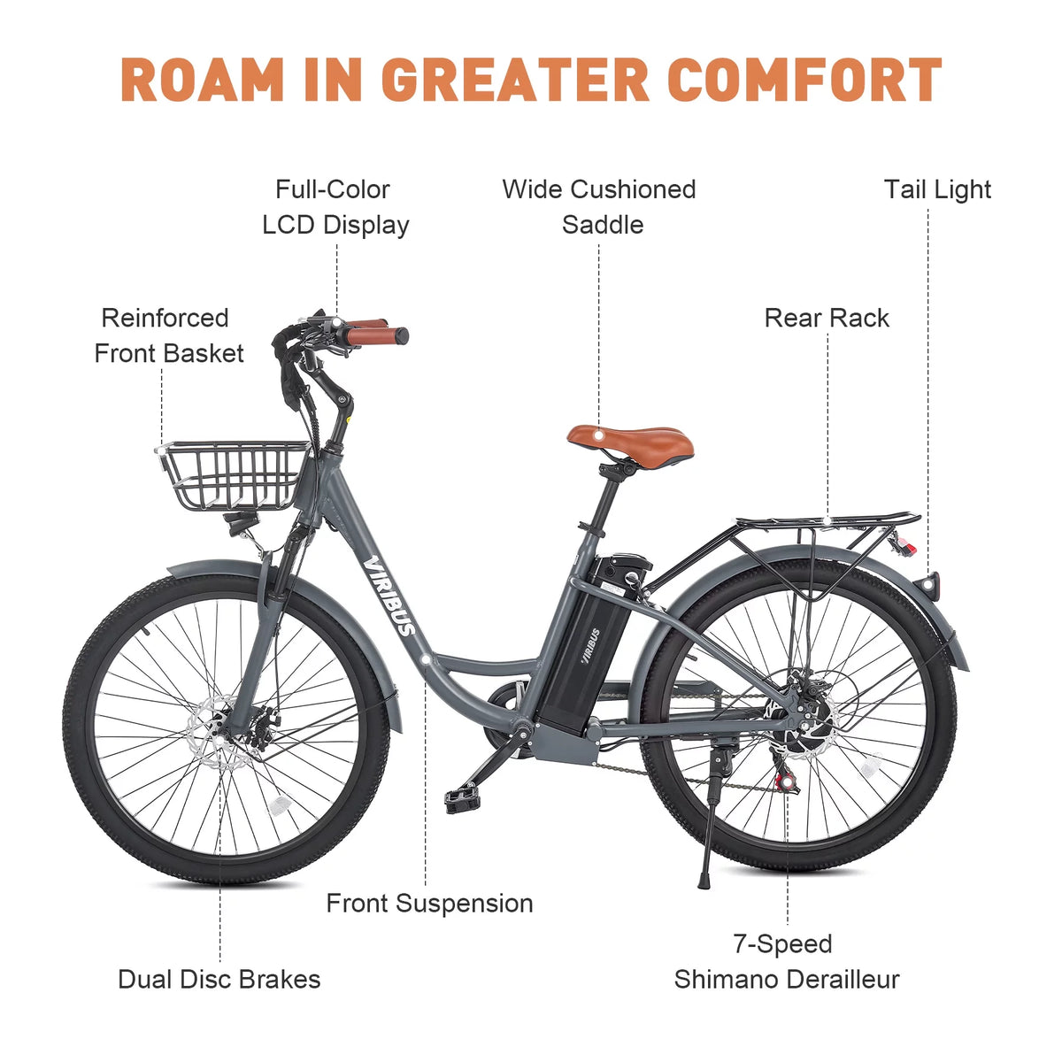 Electric Bike 7 Speed 20mph Black X744