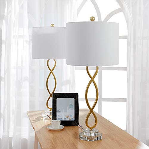 30" Brass Gold Table Lamps Set of 2 V962