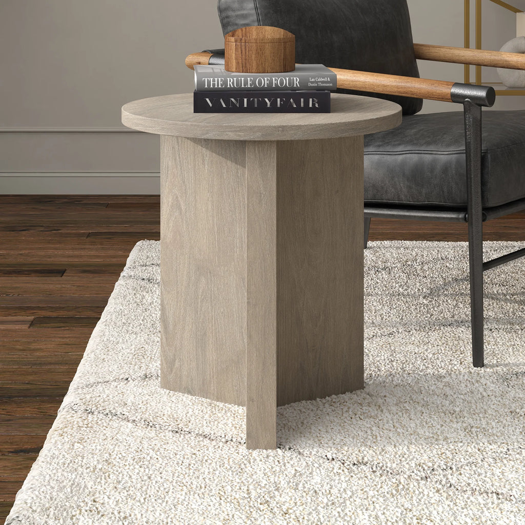 Antiqued Gray Oak Side Table C436640