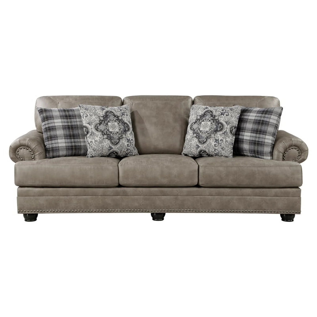 Microfiber Sofa in Mushroom Brown N82004