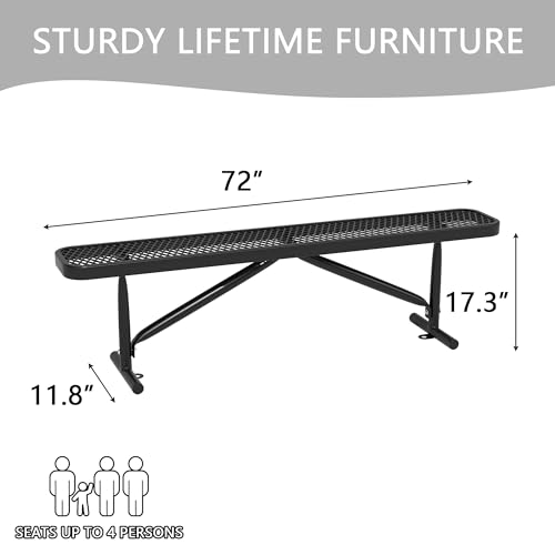 Heavy Duty Metal Park Bench with Portable Frame W75982