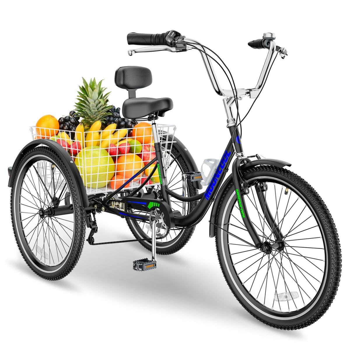 26 Adult Tricycle 7 Speed 450lbs Capacity with Shopping Basket O645521
